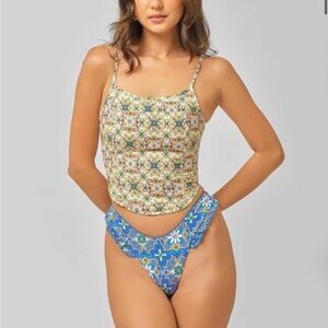 Blackbough Camille Corset Top / White Murano